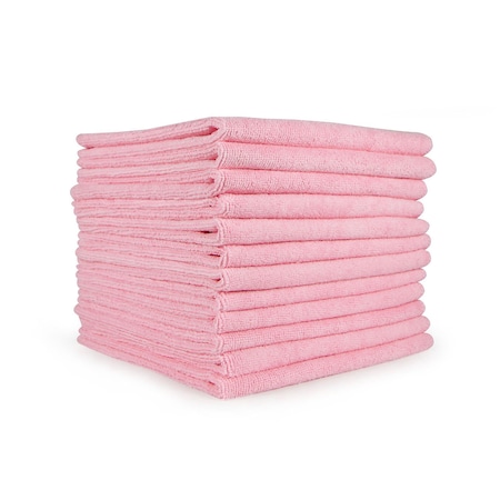 Monarch Brands Microfiber Cloths - 16in x 16in, Pink, 180PK M915100P-CS